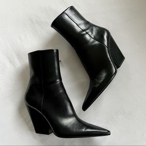 NWOT Zara Pointed Toe Heeled Cowboy Ankle Boots | SZ 8